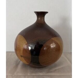 Vintage MCM Robert Maxwell for Pottery Craft Stoneware Vase 7" Weed Pot Sticker